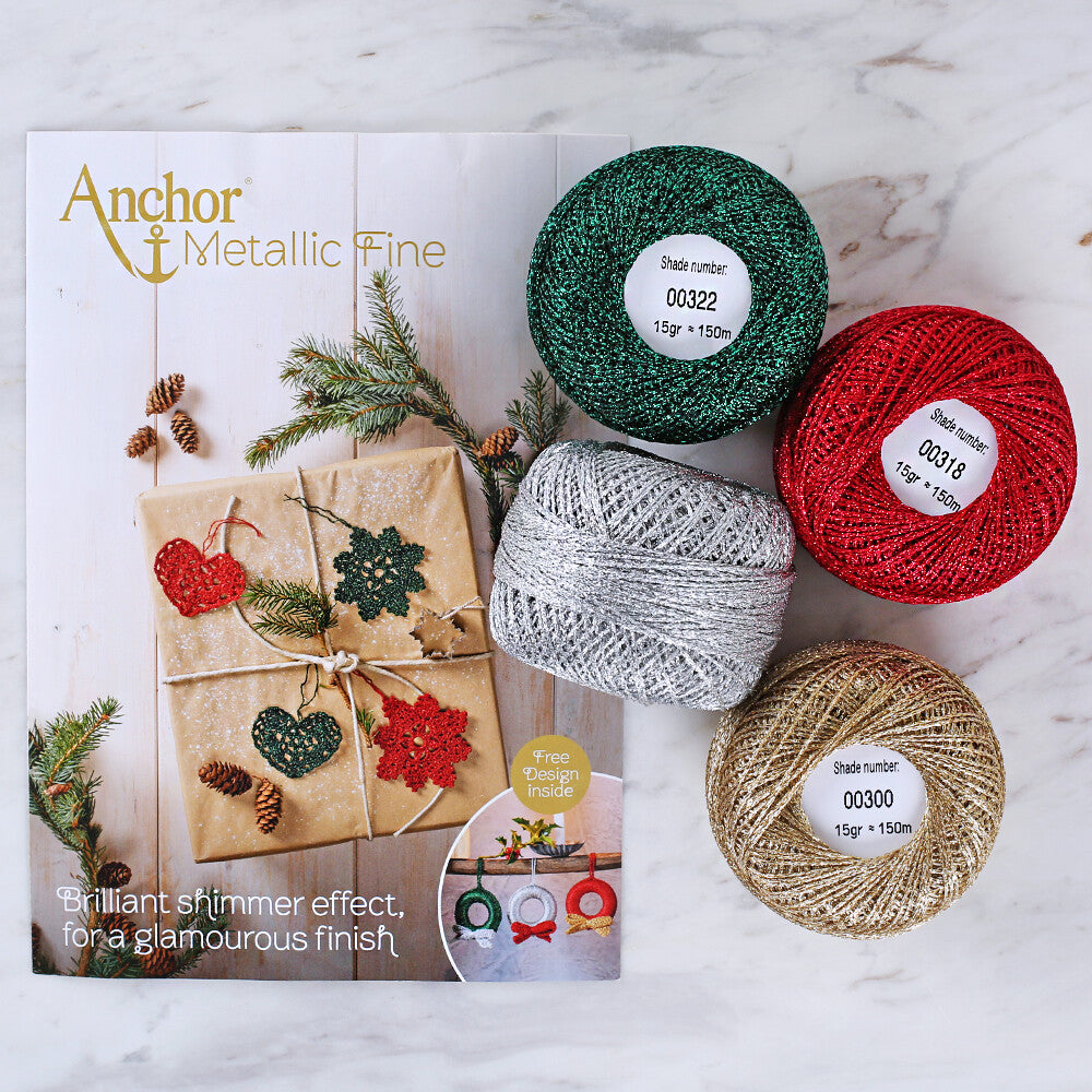 Anchor Metallic Fine 4'lü Paket Simli İp - A28M004-09061